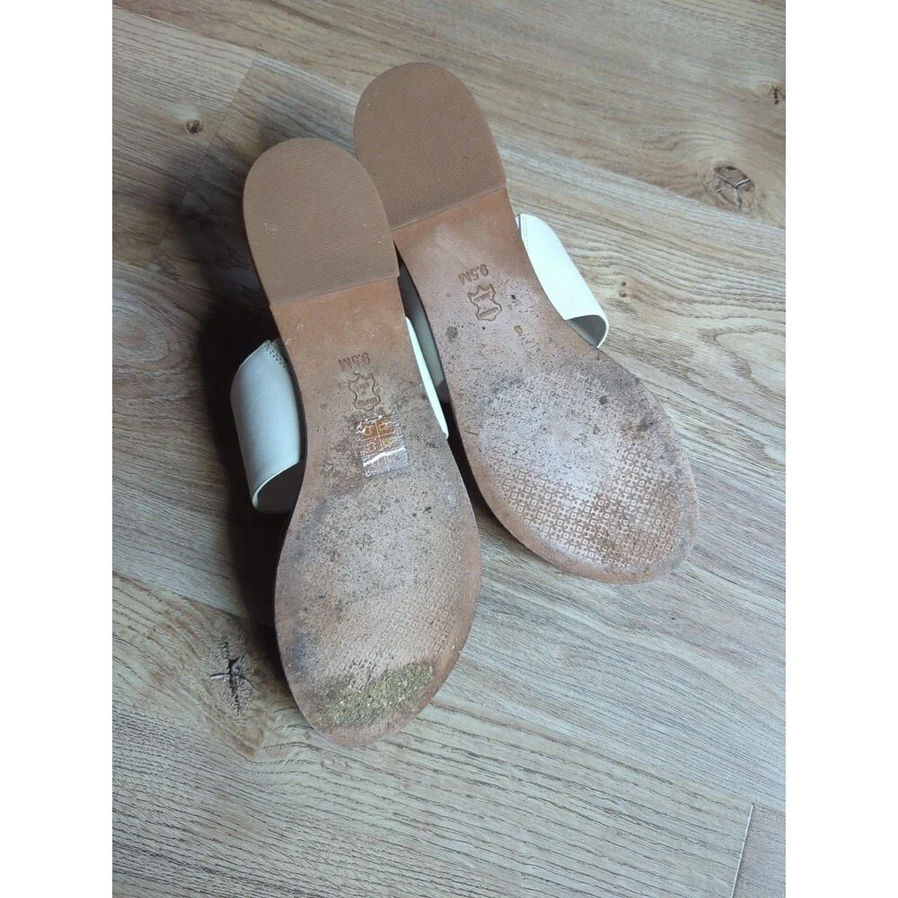 Tory Burch Patos Disk Thong Sandals White Gold Womens 9.5 - Picture 12 of 14